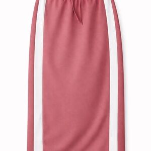 Sporty Pink and White Women's Skirt with side slit